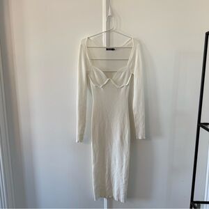 NWoT! Nasty Gal White Long Sleeve Bodycon Dress